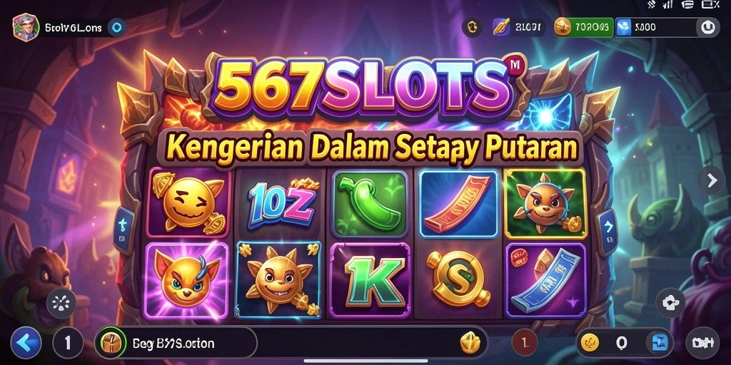 Screenshot 567SLOTS menampilkan gameplay menegangkan dalam suasana horor.