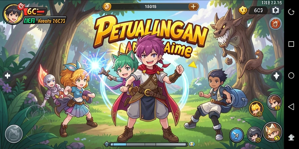 Tampilan gameplay 6CF yang menawan dengan karakter Anime.