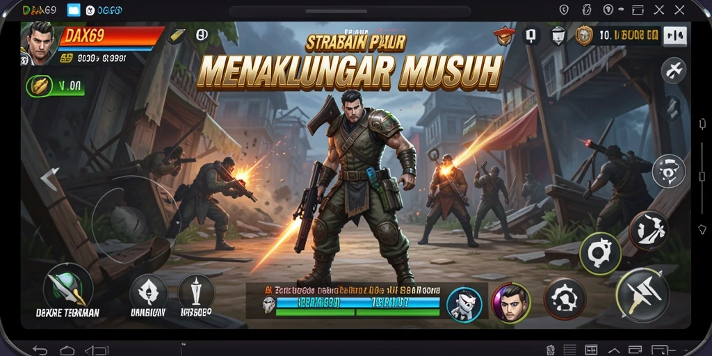 Screenshot DAX69 menampilkan momen strategis dalam pertempuran.