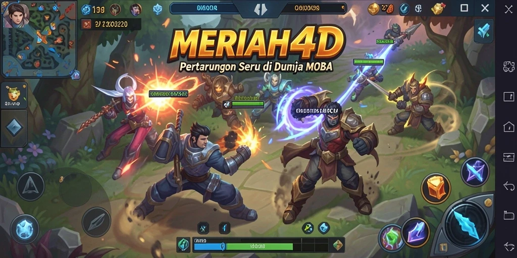 Gameplay seru dalam pertarungan MOBA yang menegangkan.