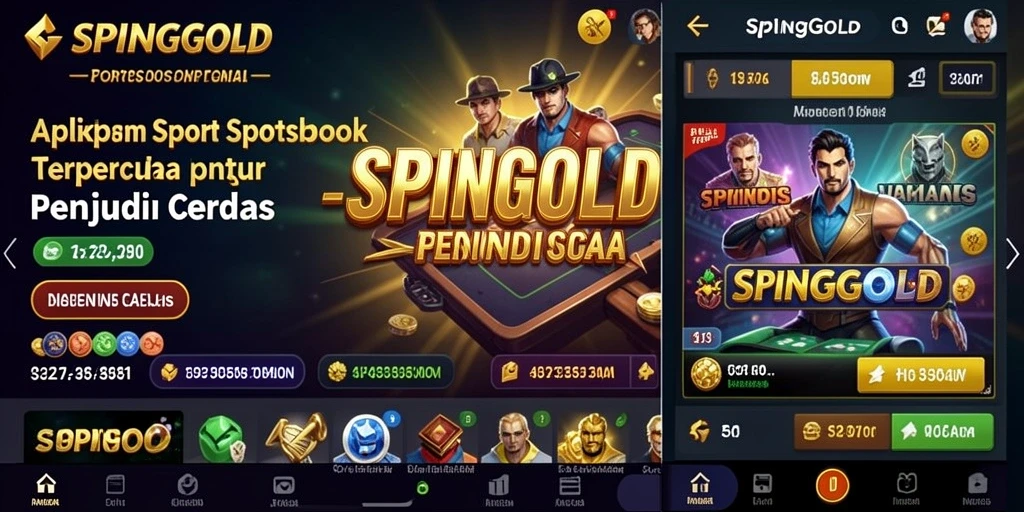 Tampilan gameplay SPINGOLD dengan berbagai pilihan taruhan olahraga.